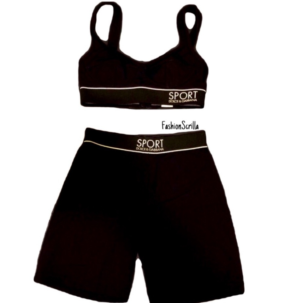 Dolce & Gabbana Vintage Biker Shorts & Corset Bra Matching Sport Set - Picture 9 of 11